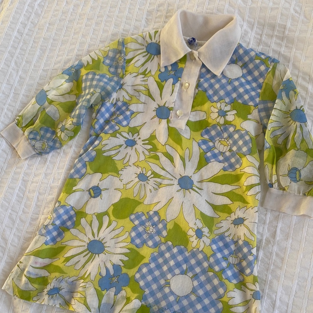 Kids Vintage 70s Flower Power Dress